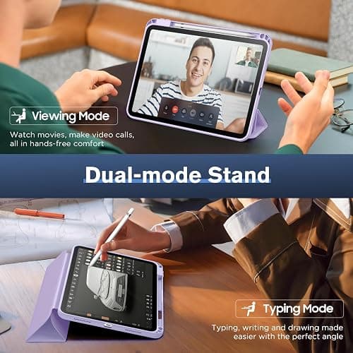 MoKo for iPad (A16) 11th Generation 2025 11-inch/10th Generation 10th 2022 10.9 inch Case with Pencil Holder, Smart Trifold iPad Case with Soft TPU Back Stand Cover, Auto Wake/Sleep, Taro Purple thumbnail 4