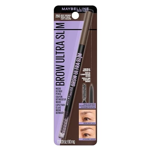 Maybelline Express Brow Ultra Slim Eyebrow Makeup, Brow Pencil with Precision Tip and Spoolie for Defined Eyebrows, Deep Brown, 1 Count - Image 1