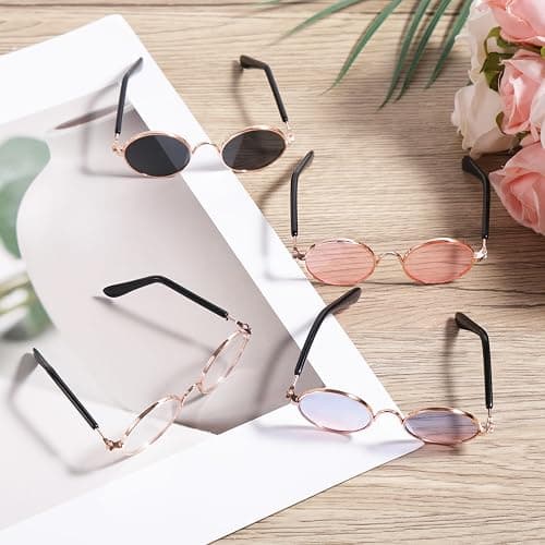 BOXOB 4pcs Doll Glasses, 4 Colors Plastic Doll Dress up Eyeglasses Toy Glasses Costume Accessories Compatible with 5.12 Inch thumbnail 5