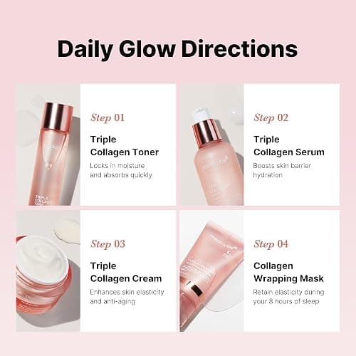 medicube Glass Skin Collagen Trial Kit - Mini Skincare Set | Korean Skincare Set, Ideal Gifts for women, 4-Step Skincare Set for glowy skin, Travel Eseentials thumbnail 3