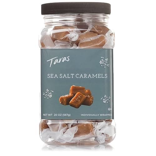 Taras Gourmet Sea Salt Caramels | All Natural Candy | Creamy & Individually Wrapped with Real Butter (20 oz) - Image 1
