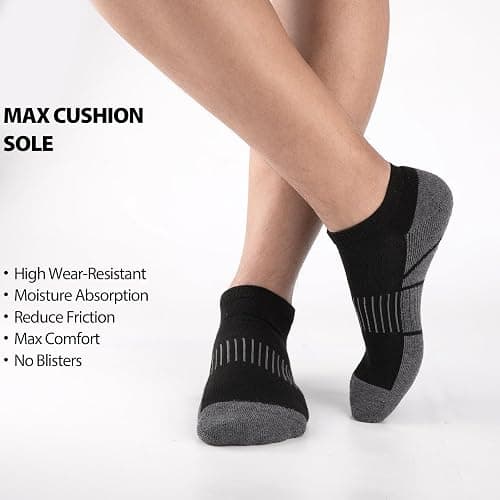 COOVAN Socks for Men Athletic Low Cut Sock with 12 Pairs,Ankle Socks Men Cushion 12 Pack Running Casual Sock thumbnail 4