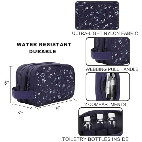 Bioworld Night Sky Dual Compartment Navy Toiletry Cosmetic Kit thumbnail 4