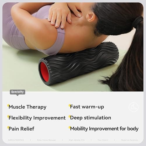 Foam Roller High-Density Exercise Roller, Deep Tissue Muscle Massage, Stretching, Relieves Muscles, Improves Mobility, Fitness Roller for Pilates, Yoga, Ideal for Athletes, Beginners & Recovery thumbnail 4