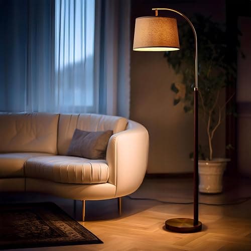 G-SAFAVA 62.5" Gold Floor Lamp for Living Room with Foot Switch Standing Lamp Tall Industrial Reading for Bedroom Office - Gold thumbnail 5