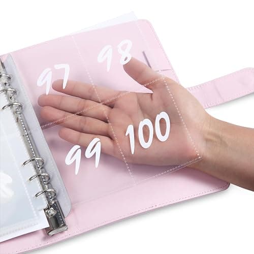 100 Envelope Challenge Binder, 25 Sheets Silkscreen Numbers to 100, Not Stickers, Reusable Tracker, Easy and Fun 100 Envelopes Money Saving Challenge Save $5050, Budget Planner & Saving Money (Pink) thumbnail 3