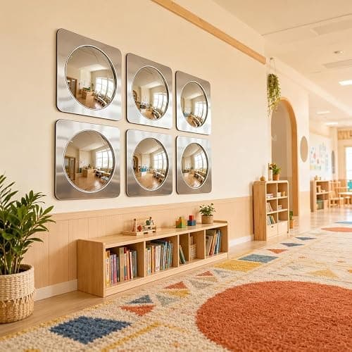 BAOGETONGLER 3-piece Sensory wall Bubble Mirrors, Acrylic Interactive Mirrors, Suitable for Kids' classrooms and Sensory Rooms, Visual and Tactile stimulating wall Decor (10 x 10 inches) thumbnail 9