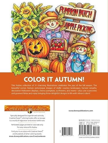 Creative Haven Autumn Harvest Coloring Book (Adult Coloring Books: Seasons) thumbnail 2