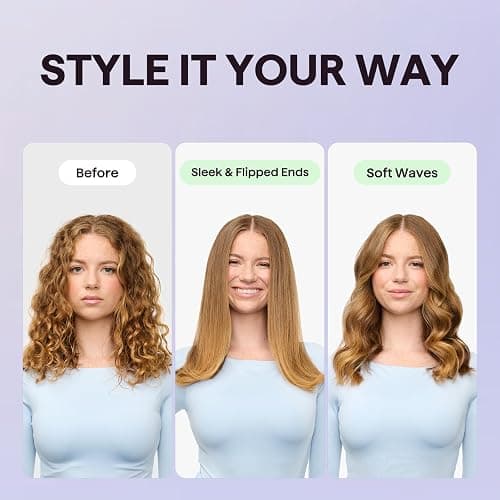 Wavytalk Hair Straightener Brush, Sleek Sweep Ionic Straightening Brush, Anti-Scald Ceramic Straightener Comb with LED Display for Super Smooth Hair. thumbnail 5