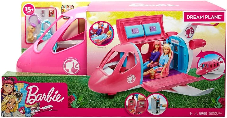 Barbie Toy Airplane Playset, Dreamplane with 15+ Doll-Sized Accessories Including Puppy, Snack Cart, Reclining Seats & More (Amazon Exclusive) - DreamPlane thumbnail 6