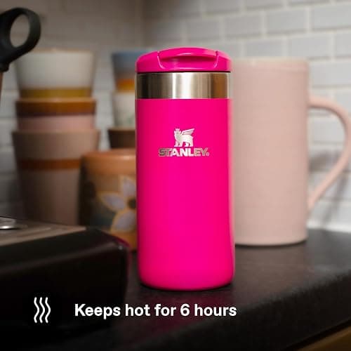 STANLEY 1913 Aerolight Transit Travel Mug 0.35L – Keeps 4 Hours Hot – 6 Hours Cold – Dishwasher Safe – Leakproof – Car Cup Holder Compatible – Insulated Coffee Cup – Pink Vibes thumbnail 2