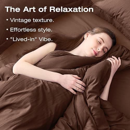 Sasttie Full Comforter Set 7-Piece Dark Brown, Pre-Washed Bed in a Bag | Soft & Breathable, All-Season Bedding Set with Comforter, Sheets, Pillowcases & Pillow Shams, OEKO-TEX, Down Alternative thumbnail 3