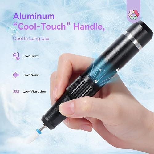 SAVILAND Professional Nail Drill 40000 RPM for Quick Gel Removal Salon Home | 4000 mAh Battery, Adjustable Speed, 10hrs Runtime, Low Vibration, Fast Heat Dissipation, Ceramic Metal Bits, At Home Manicure thumbnail 4