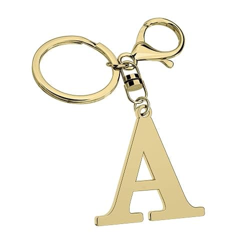 Stainless Steel Gold Letter A-Z Keychain for Women Men, Initial Letter Pendant with Key Ring, Charms for Key Backpack Bag - Image 1