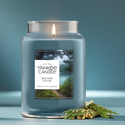 Yankee Candle Bayside Cedar, Scented Candle, 22oz Large Jar with up to 150 Hour Burn Time, Giftable thumbnail 2