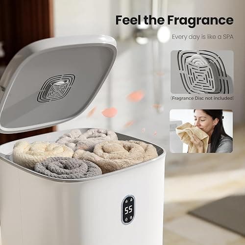 AGLUCKY Towel Warmer for Bathroom, 25L Large Towel Warmers Bucket with 2 Heating Modes, LCD Screen, 20/40/60/90 Min Auto Shut-Off, Fits Blankets, Bathrobes, PJ's, Ideal Gift for Family, White thumbnail 4