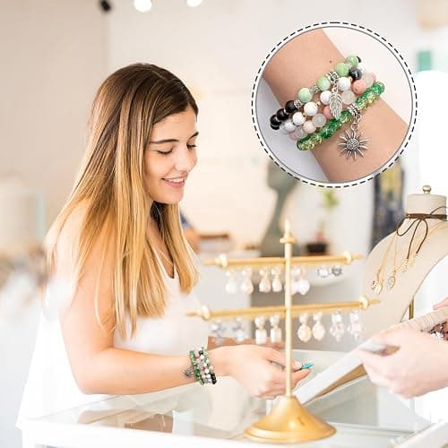 Rujiaoa 8mm Crackle Glass Beads for Bracelets, 600PCS Round Crystal Jewelry Making Kit for Adults & Beginners, DIY Gifts Crafts thumbnail 6