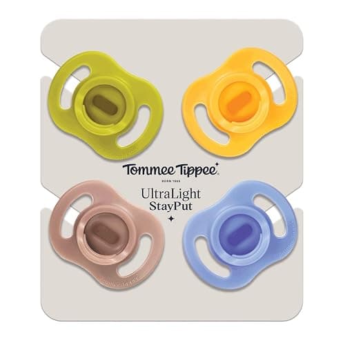 Tommee Tippee Ultra-Light StayPut Pacifier, One-Piece Silicone Design, 6-18m, 4 Pack thumbnail 7