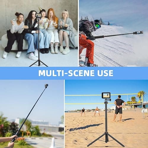 163CM Pocket 3 Selfiestick Stativ für Actionkameras, verlängerbare Halterung mit Schnellwechsel 1/4'' Schraube für Vlogs, für Gopro, für DJI Osmo Action 5 Pro 4 3, Insta360 X4 und AKASO DSLR Zubehör thumbnail 7
