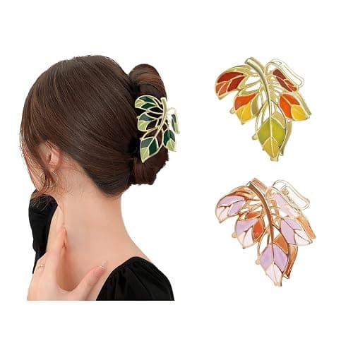 Yonchic 3-Piece Floral Metal Hair Accessories in 3 Colors: Barrettes, Claws, and Clips for Thin to Thick Hair - Elegant, Strong Hold, and Non-Slip thumbnail 2