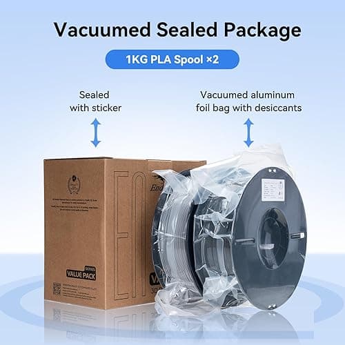 Creality 3D Printer Filament 1.75mm 4KG, PLA Filament Bulk +/- 0.02mm, 4 Pack 1kg Spool(2.2lbs) 3D Printing Filament Fits for Most FDM 3D Printers, Black White Blue Red thumbnail 6