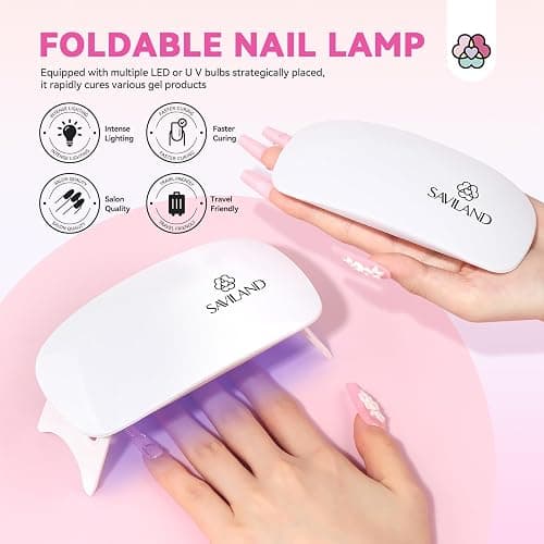 SAVILAND Acrylic Nail Kit with Everything: Nails Kit Acrylic Set for Beginner with Gel Polish Kit U V Light Nail Extension DIY Home Salon Gift Set thumbnail 5