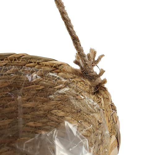 MY MIRONEY 2PCS Hanging Planter Basket Natural Seagrass Woven Plant Pot Hanger Hanging Plant Holder with Twine for Home Decor, Indoor & Outdoor Use, 8.11" x 4.96", Khaki thumbnail 4