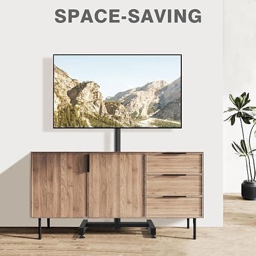TVON TV Floor Stand for 13-50 inch LCD LED Flat/Curved Panel Screen TVs up to 44 lbs, Height Adjustable TV Stand Mount with VESA 200x200, Portable TV Stand for Bedroom, Dorm Room, Office thumbnail 9