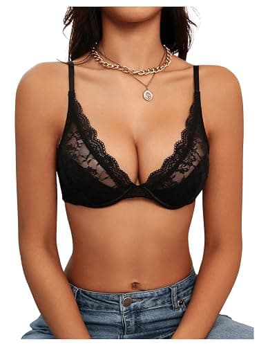 SOLY HUX Women's Sexy Lace Bras Underwire Everyday Bra Comfort Push Up Bralettes - Image 1