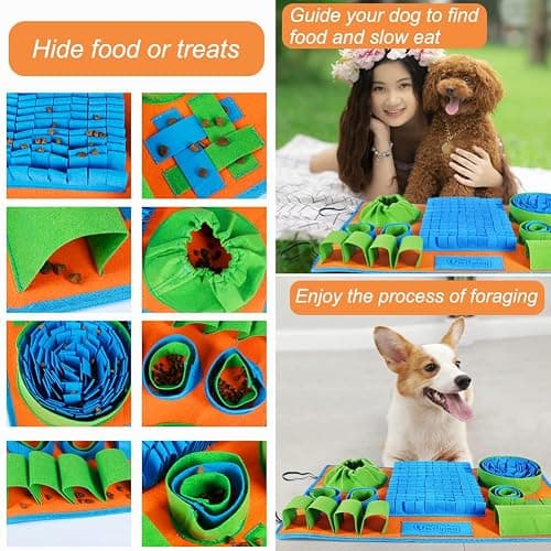Vivifying Snuffle Mat for Dogs, Interactive Dog Puzzle Toy for Boredom and Mental Stimulation, Enrichment Feeding Game Sniff Mat Helps Slow Eating and Keep Busy thumbnail 4