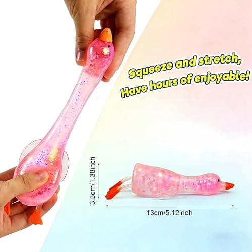 4pc Glitter Ducks, Fidget Toys Stress Balls, Stress Relief Sensory Toys, Bulk Party Supplies & Easter Gifts thumbnail 3
