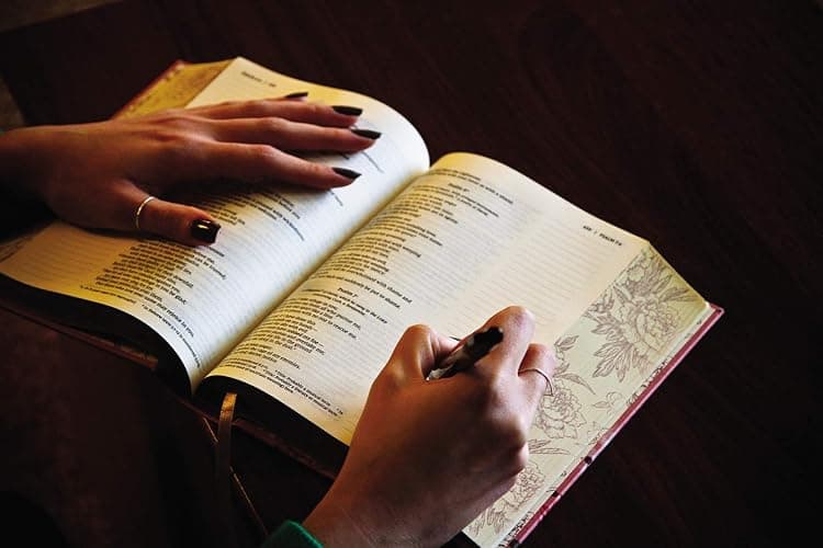 NIV, Artisan Collection Bible, Cloth over Board, Pink Floral, Designed Edges under Gilding, Red Letter, Comfort Print thumbnail 10