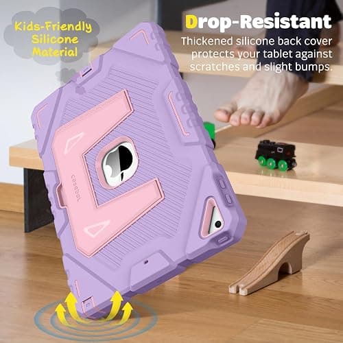 Fintie Case for iPad 9th Generation (2021) / 8th Generation (2020) / 7th Gen (2019) 10.2 Inch, Fully-Body Rugged Heavy Duty Shockproof Protective Case with Built-in Kickstand for Kids, Purple thumbnail 6