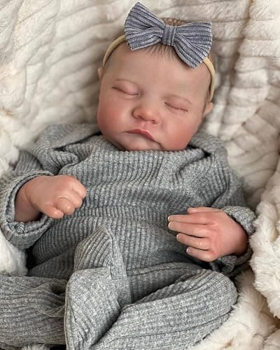 FOCKOF Realistic Reborn Baby Dolls-18 Inch Real Life Newborn Baby Dolls Girl Lifelike Baby Doll with Accessories for 3+ Years Old Gifts (Gray) thumbnail 3