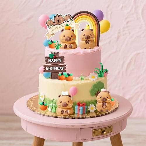 Capybara Cake Toppers Mini Blowfish Party Supplies for Capybara Birthday Party Supplies Shower Favors thumbnail 4