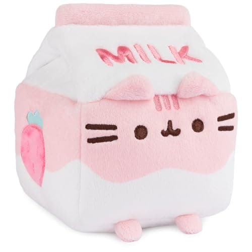 GUND Pusheen Strawberry Milk Plush Cat Stuffed Animal for Ages 8 and Up, Pink/White, 6” thumbnail 4