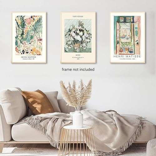 LYPHNX Sage Green Matisse Poster Wall Art Vintage Abstract Floral Prints Set of 3 Mid Century Aesthetic Flower Artwork Painting Picture Canva Decor for Living Room Bedroom Bathroom 12"x16" Unframed thumbnail 8