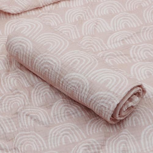 Axwang Muslin Swaddle Blanket for Newborn, 3 Pack, Soft Breathable Receiving Blanket, 38 x 40 Inches, Swaddle Wrap and Burping Cloth (Rainbow) thumbnail 4