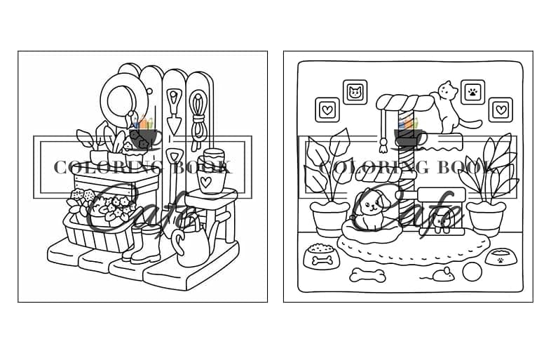 Cozy Corners: Coloring Book for Adults and Teens Featuring Super Cute Nooks and Hygge Spaces for Relaxation (Cute and Comfy Coloring Books) thumbnail 13