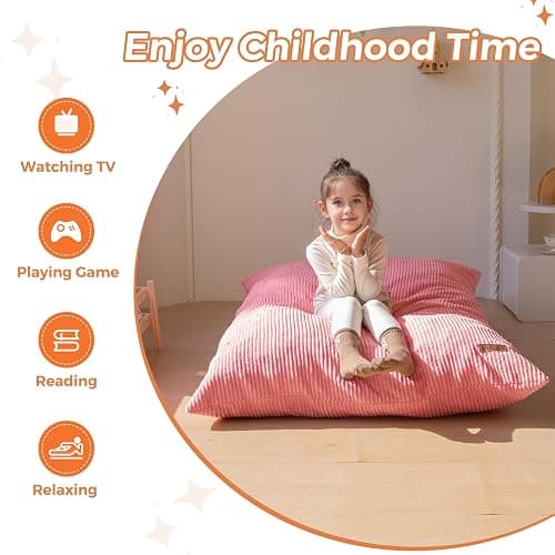 MAXYOYO 3 in 1 Kids Bean Bag Chair, Comfy Floor Sofa with Removed Cover | Convertible Chair Folds from Bean Bag to Lounger, Floor Couch with High-Density Foam Filling, Floor Sofa for Gaming thumbnail 6