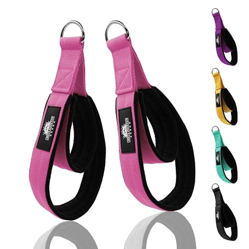Lights Mountain 1 Pair Pilates Double Loop Straps for Reformer Fitness D-Ring Straps Handle, Yoga Exercise Accessories for Home Gym Workout - Image 1