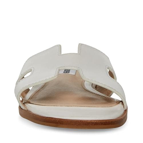 Steve Madden Women's Hadyn Slide Sandal - White Leather - 7 thumbnail 2