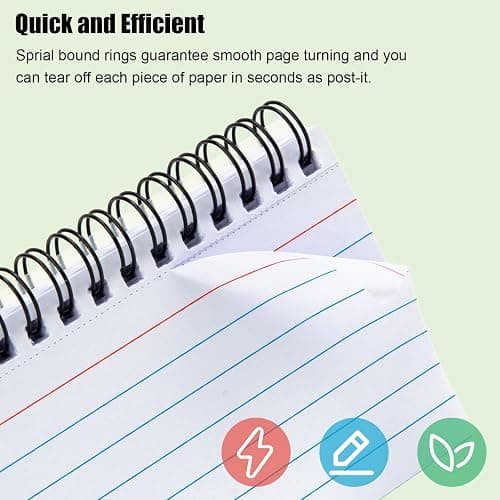 Koogel 500PCS 3x5 Index Cards, Spiral Index Cards with Ring for Studying, Flashcards Bulk Heavy Notecards with Waterproof Covers for School College Note Taking and To Do List Supplies, White thumbnail 4