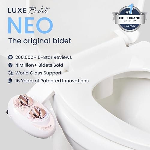 LUXE Bidet NEO 120 - Single Nozzle, Self-Cleaning, Non-Electric Bidet Attachment for Toilet Seat, Adjustable Water Pressure, Rear Wash (Rose Gold) thumbnail 3