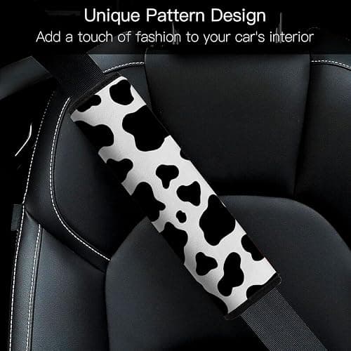Mokiwala Car Seat Belt Pad Cover, 2-Pack Soft Car Safety Seat Belt Strap Shoulder Pad for Adults and Children, Suitable for Car Seat Belt, Backpack, Shoulder Bag (Cow Pattern) thumbnail 9