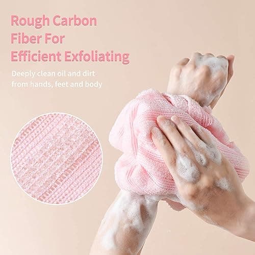 Yiclick Exfoliating Washcloth Towel - Exfoliating Body Scrubber, Loofah Wash Sponge - Korean & Japanse & African Washcloth - Soft + Rough Exfoliating Back Scrubber - for Senstive and Rough Skin thumbnail 5