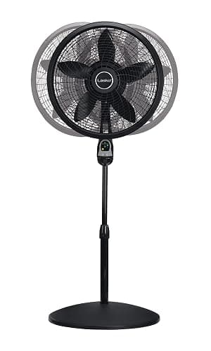Lasko Oscillating Cyclone Pedestal Fan, Adjustable Height, Timer, Remote Control, 3 Speeds, for Bedroom, Living Room, Home Office, 18", Black, 1843 thumbnail 9