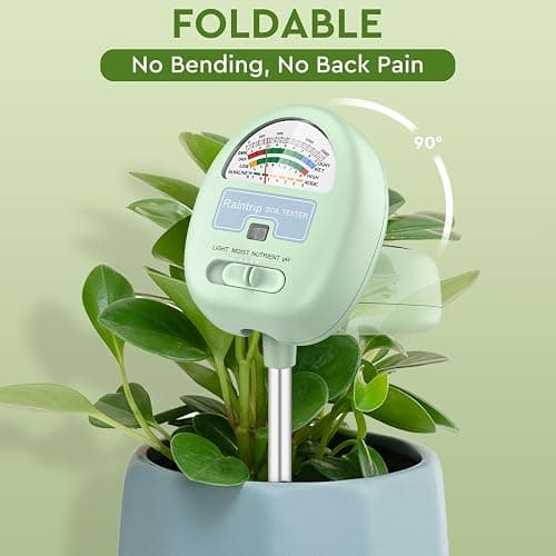 Soil Moisture Meter,4-in-1 Soil Ph Meter, Soil Tester for Moisture, Light,Nutrients, pH,Soil Ph Test Kit, Great for Garden, Lawn, Farm, No Battery Required, Gifts for Plants Lover thumbnail 3