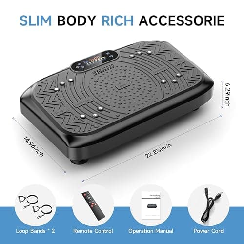 Taevno Vibration Plate Exercise Machine,Vibration Plate Machine 199 Adjustable Speed,Vibrating Plate Exercise Machine Automatic Mode P1-P7,Vibration Platform with LED & Bluetooth 450 Lbs Capacity thumbnail 6