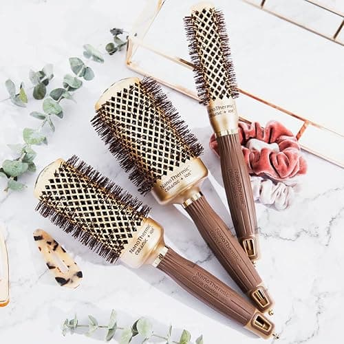 Olivia Garden NanoThermic Ceramic + Ion Round Thermal Hair Brush - Not Electrical - Professional Blowout Brush for Normal to Thick Hair thumbnail 8